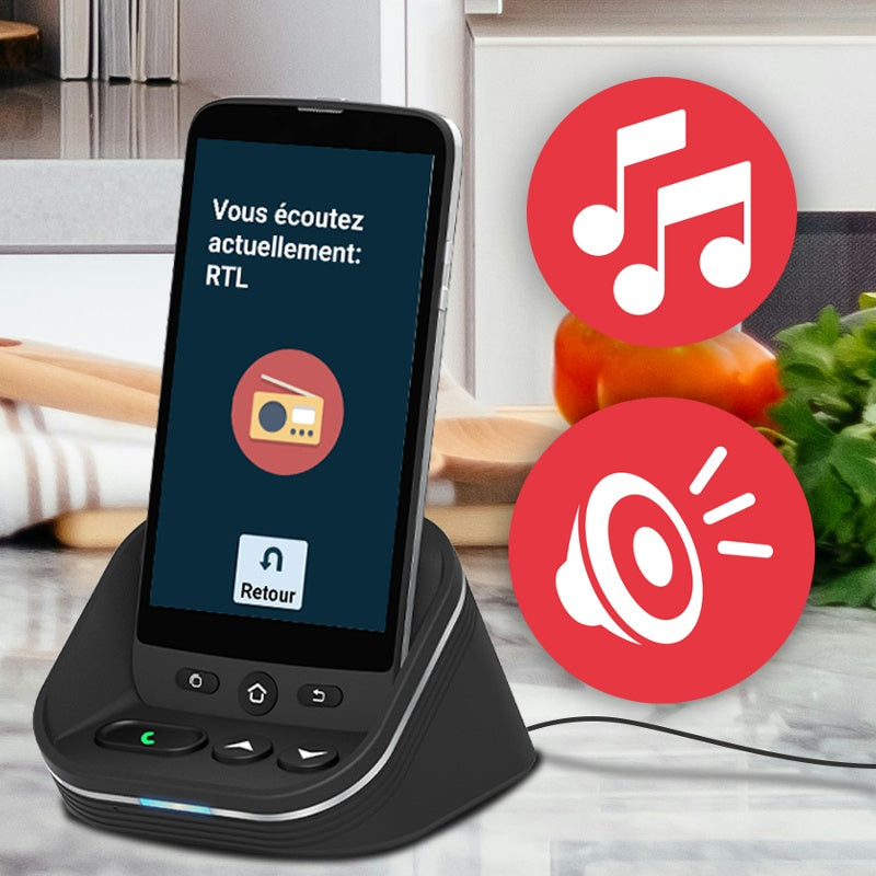 Amplibase Base de recharge Bluetooth amplifiée M510 et S510