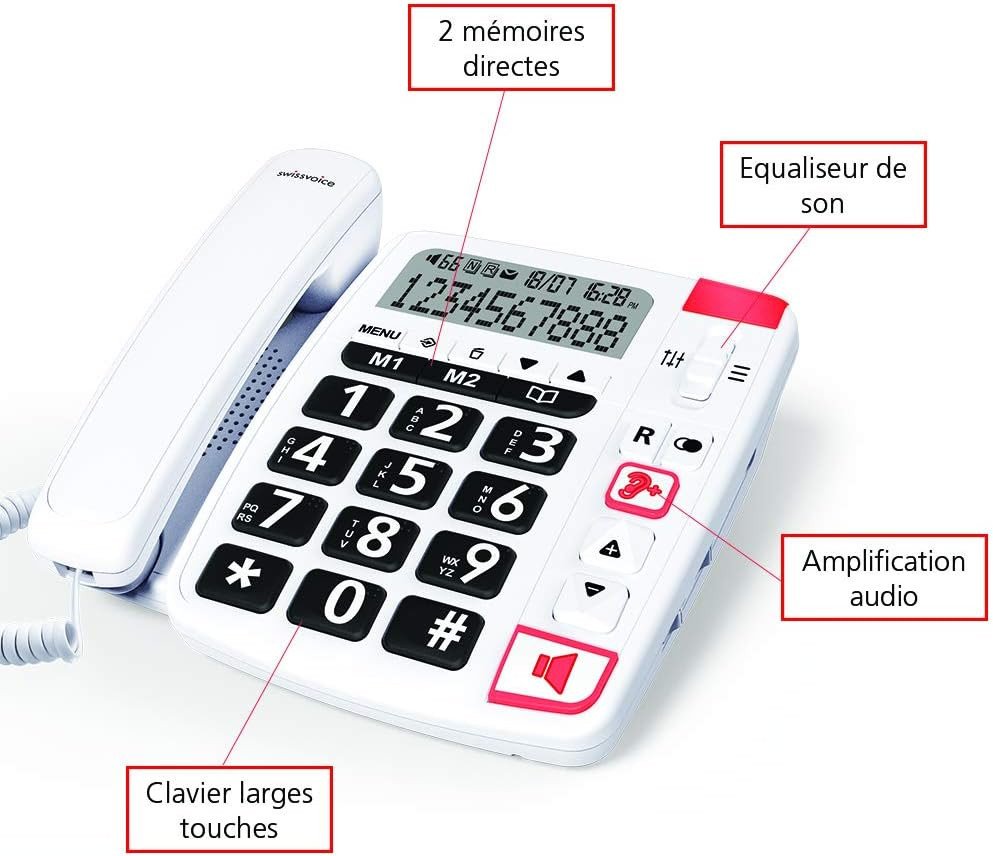 Téléphone Senior filaire Swissvoice Xtra 1150