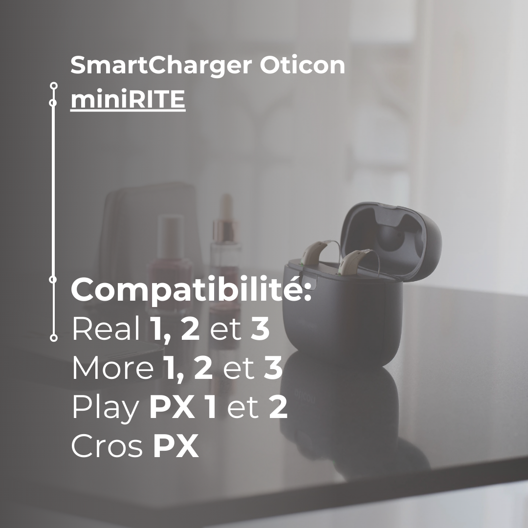 SmartCharger Oticon miniRITE Real, More, Play, Cros